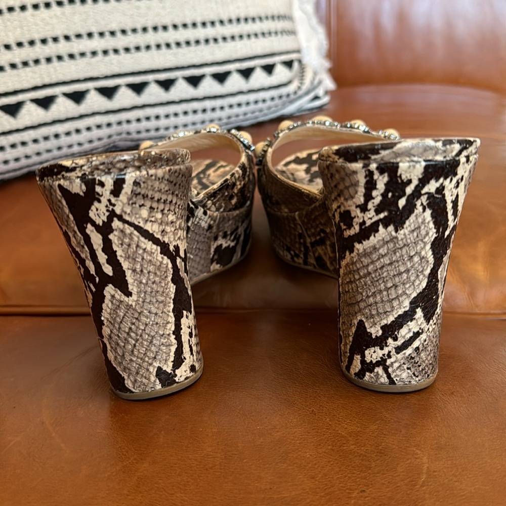 Via Spiga Slip On Python Snake Sandals Size 10.5 - image 4